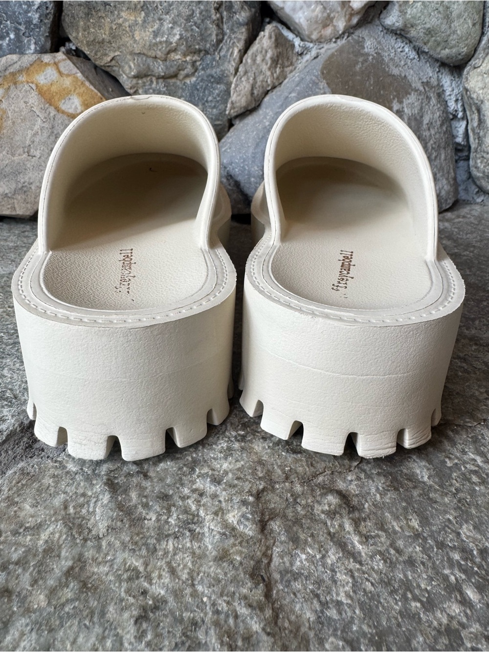 Jeffrey Campbell Ecru Clogge Platform Clog Sliders Mules Size 7/38 - Picture 10 of 12